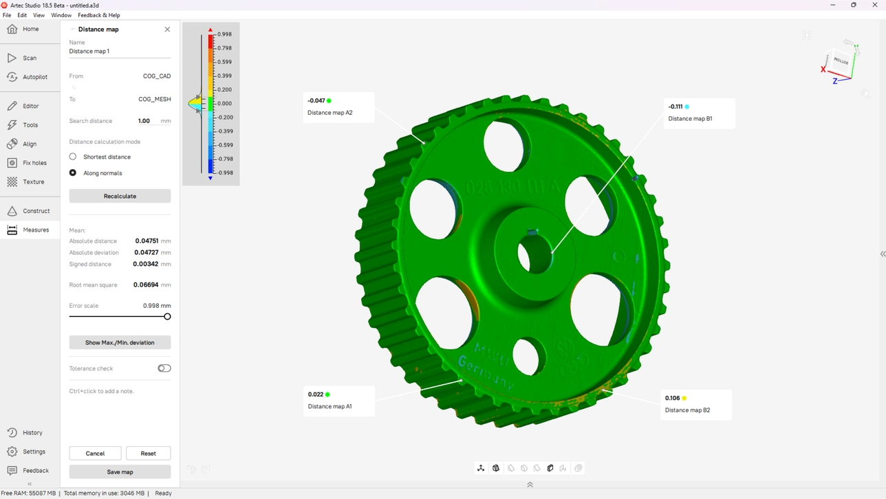 Perfect for metrology 3D scanning