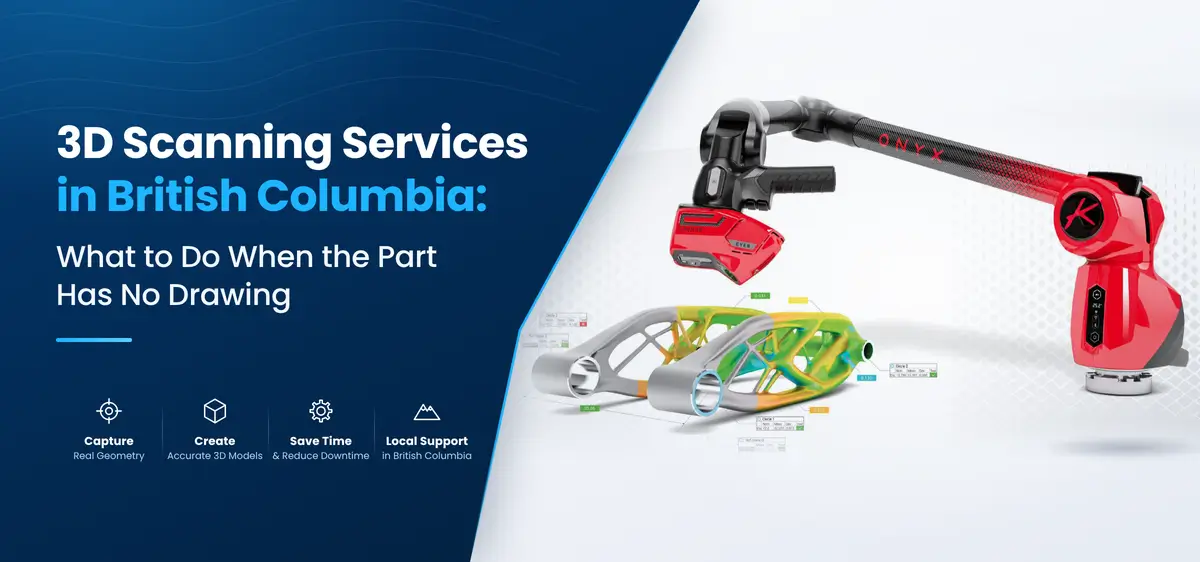 Handheld 3D scanner capturing an industrial part for a British Columbia manufacturer